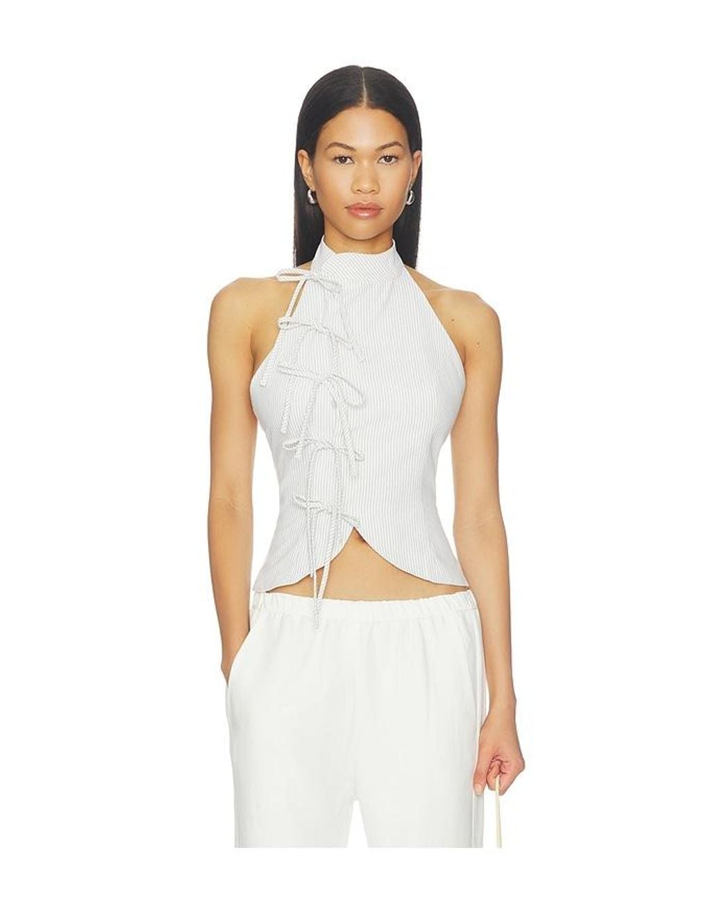 ALL THE WAYS White Shelbie Halter Top