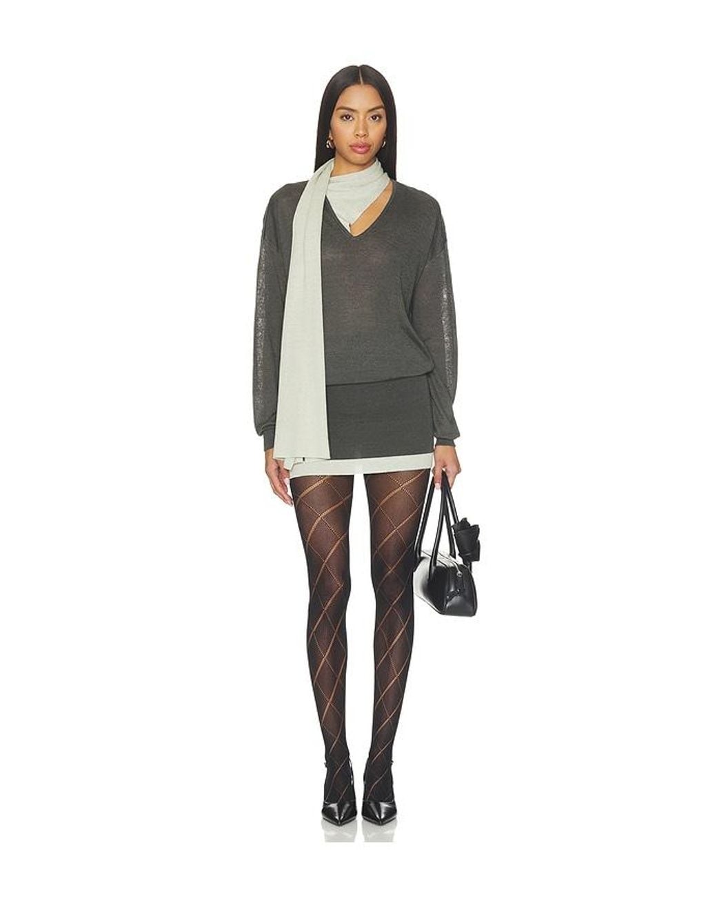 Swedish Stockings Blue Kitty Romb Pointelle Tights