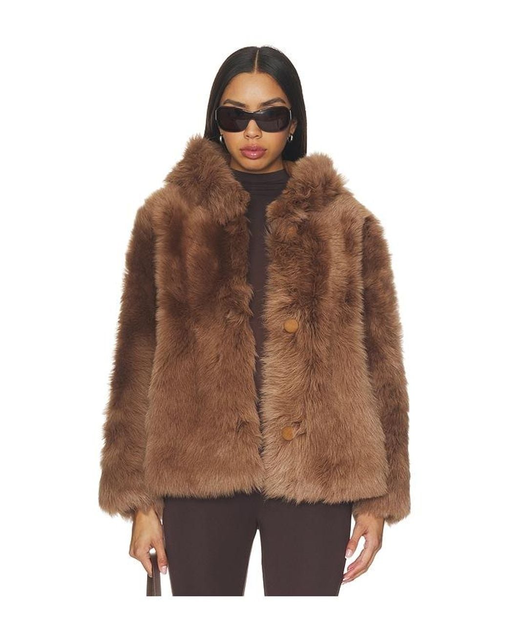 Proenza Schouler Brown Michelle Hooded Shearling Jacket