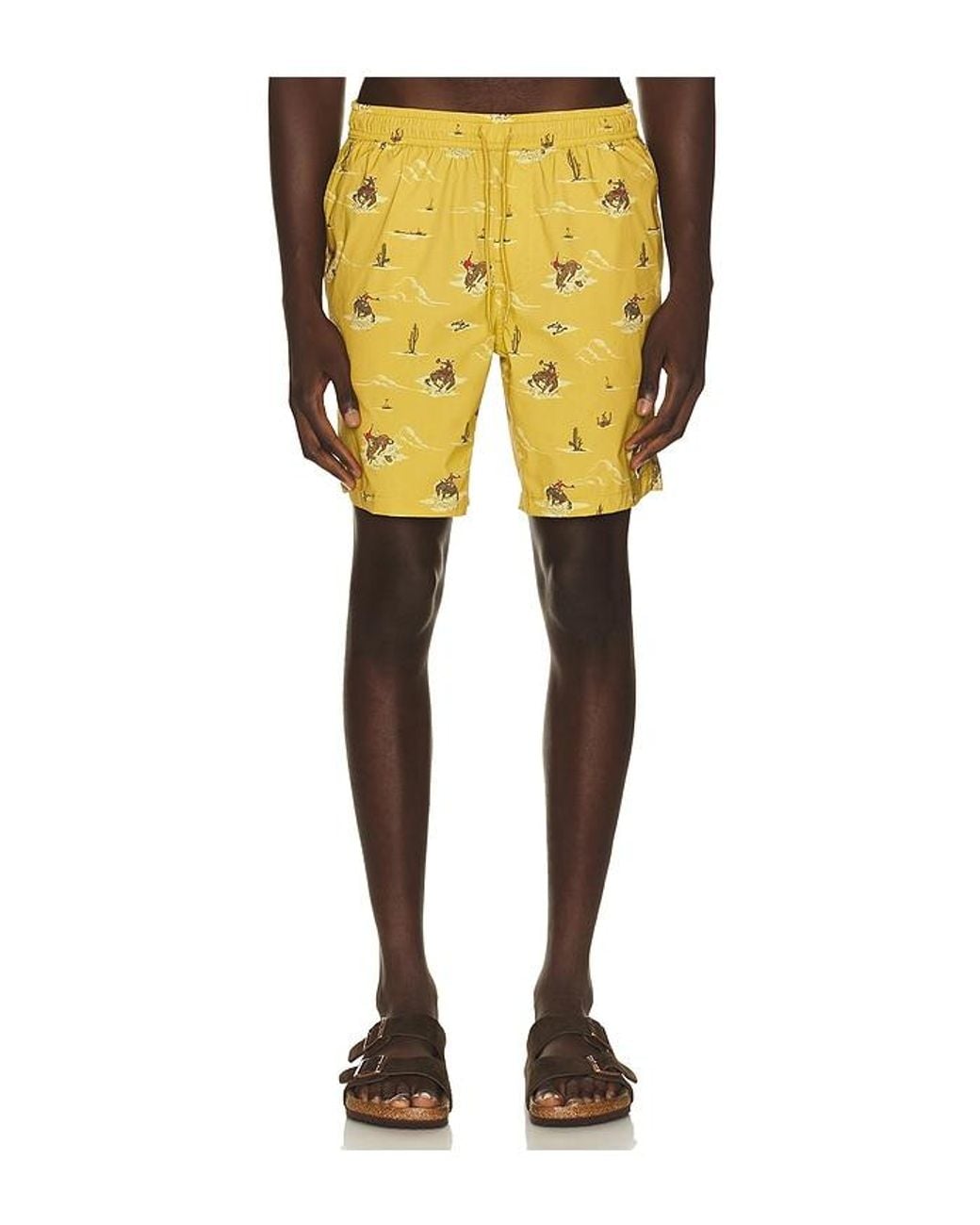 Brixton Yellow X Lone Star 7 Everyday Stretch Hybrid Short for men
