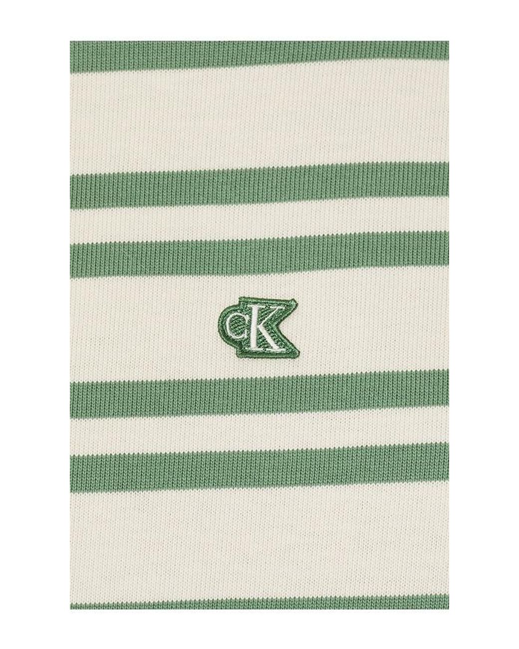 Calvin Klein Green Heavyweight Stripe Jersey Tee for men