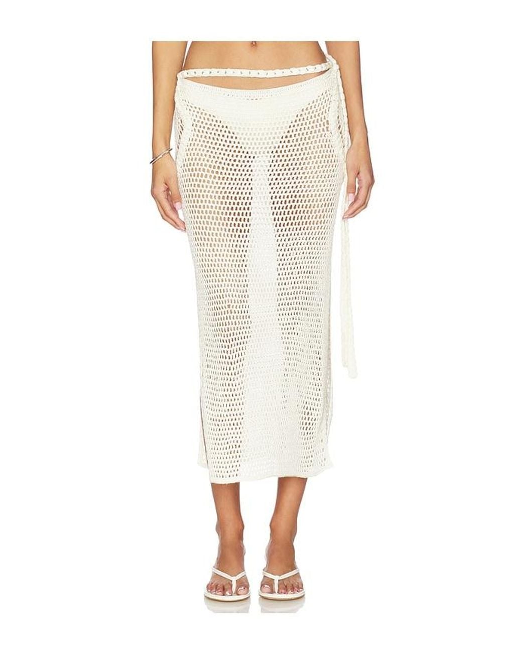 MY BEACHY SIDE White Dune Hand-Crocheted Maxi Skirt