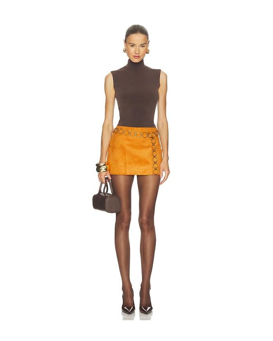 Alexis Orange Nita Skirt With Belt