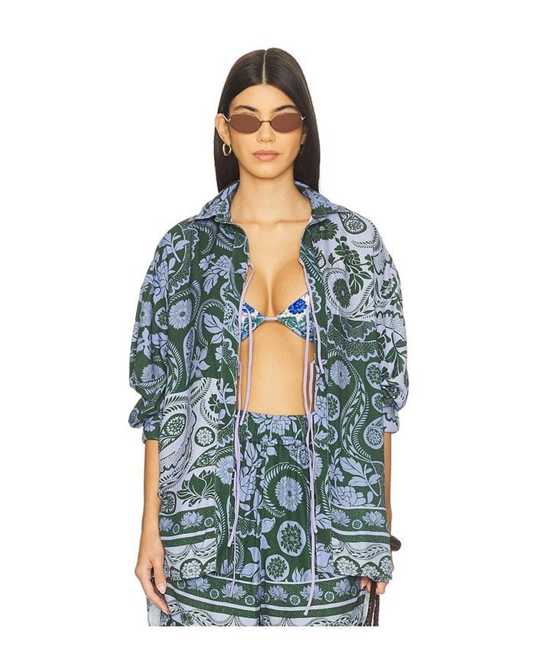 Agua Bendita Blue X Revolve Swan Shirt