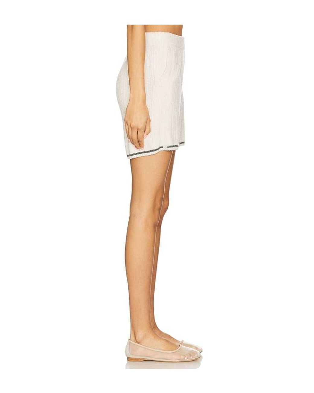 Barefoot Dreams White Shorts Cozychic Light Pointelle
