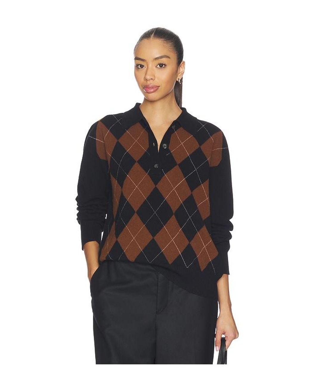 Rohe Black Compact Knitted Check Polo