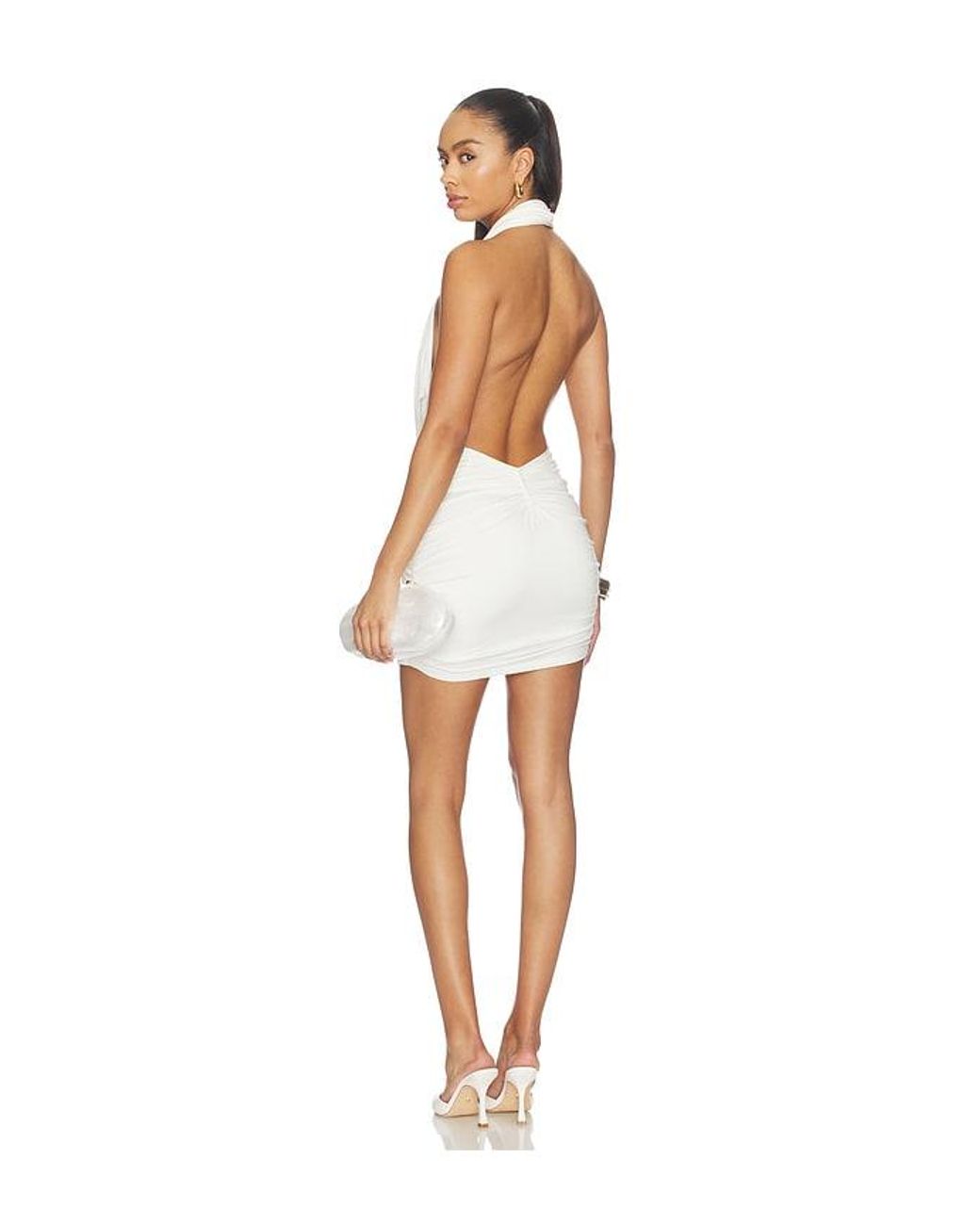 superdown White Chloey Halter Mini Dress
