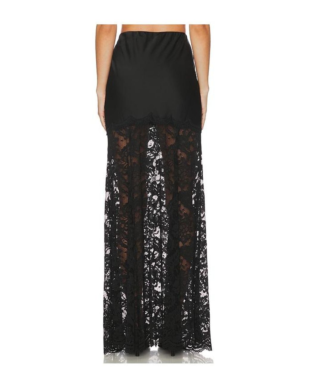 Generation Love Black Perrine Lace Combo Satin Skirt