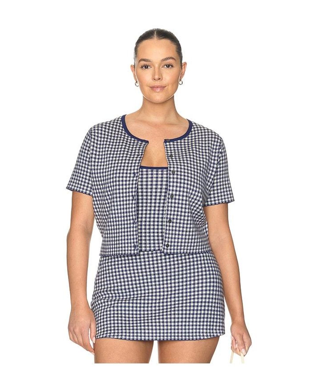 GOOD AMERICAN Blue The Keepsake Cardigan