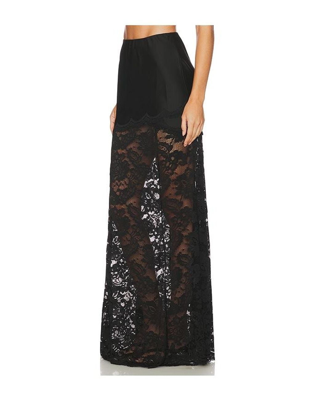 Generation Love Black Perrine Lace Combo Satin Skirt