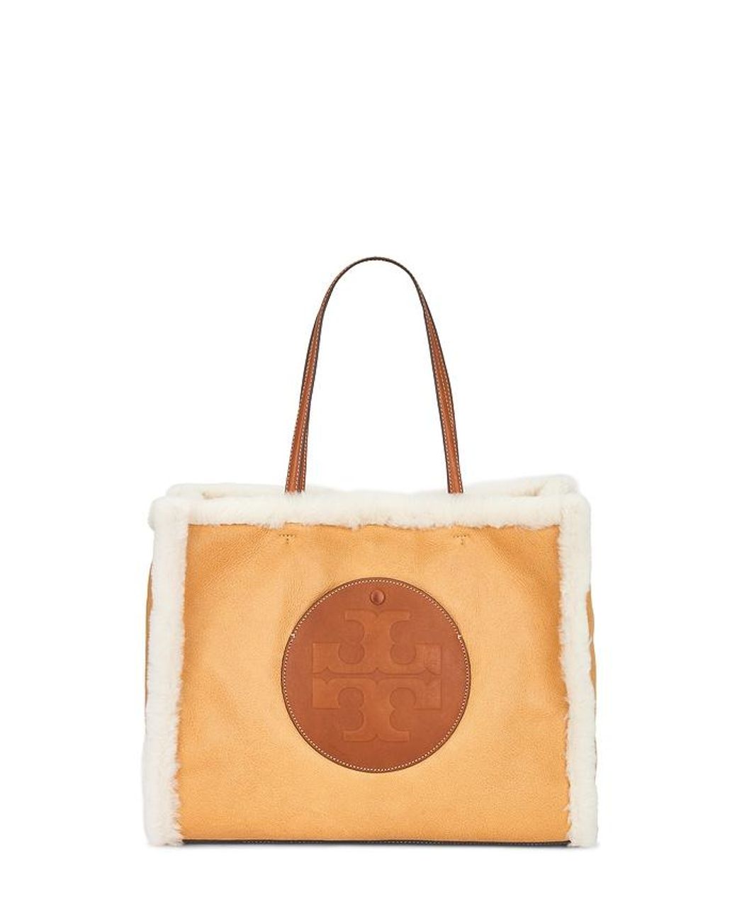 Tory Burch Orange Ella Shearling Tote