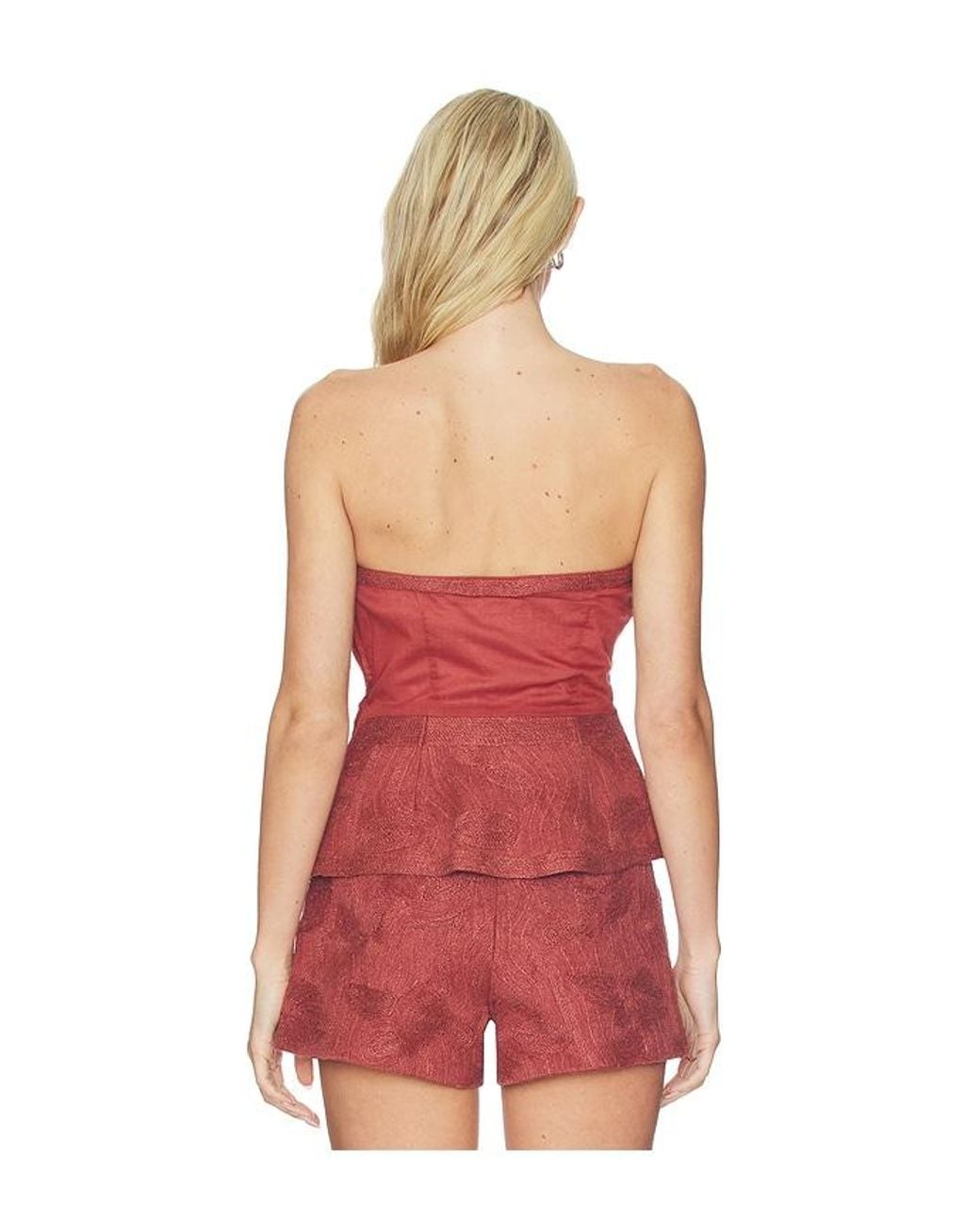 AMUR Red Nala Bustier Top
