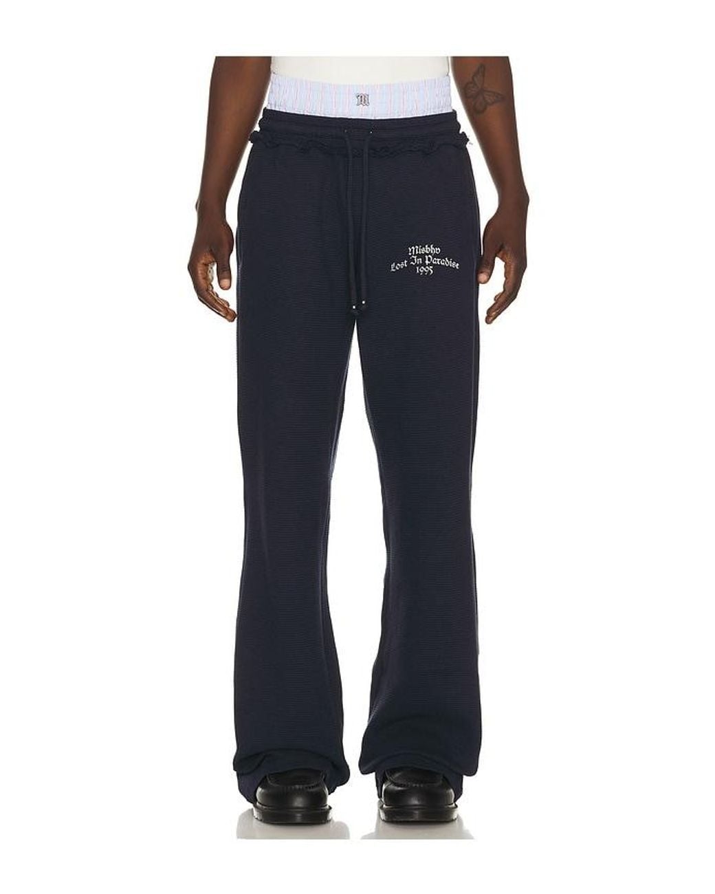 M I S B H V Blue 2In1 Stripe Sweatpants for men