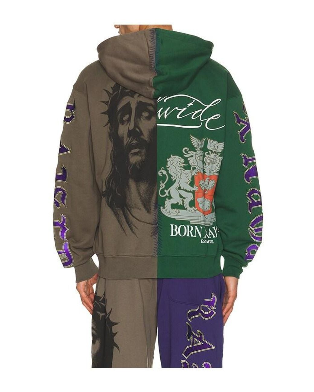Born X Raised Multicolor Mashup Zip-Up Hoodie for men