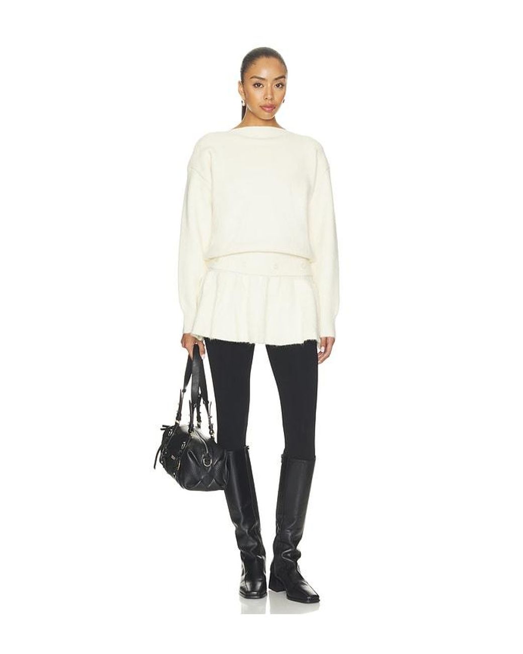 Source Unknown White Corinth Peplum Sweater