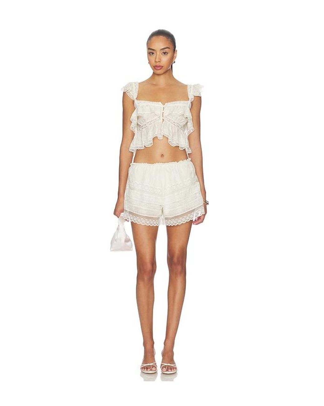 LoveShackFancy White Linata Top