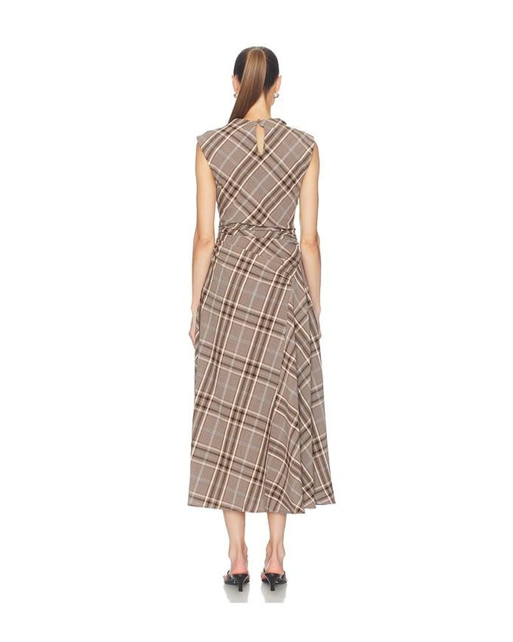 Jonathan Simkhai Natural Burke Sleeveless Draped Midi Dress
