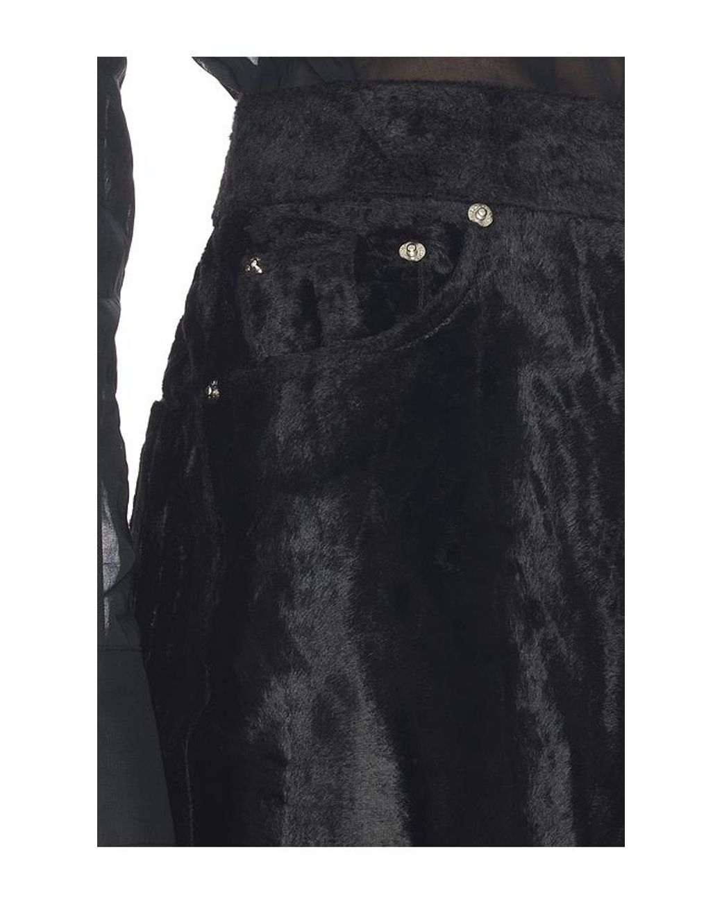 Helmut Lang Black Pony High Rise Straight