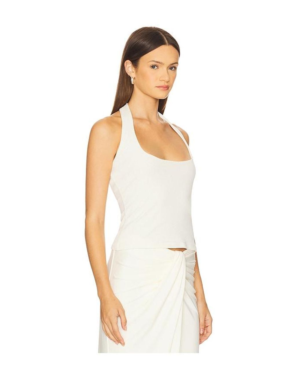 SNDY'S White Katya Halterneck Top