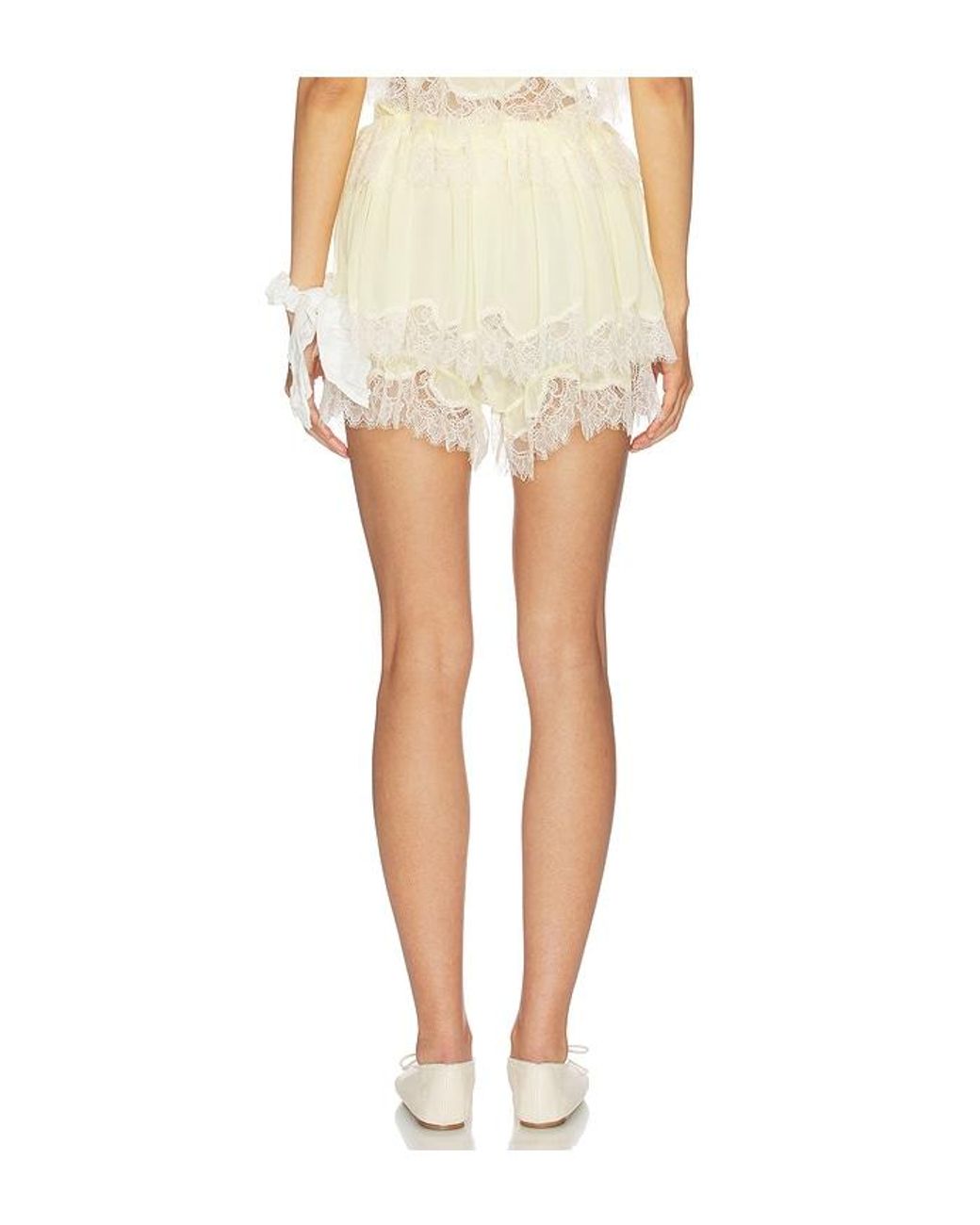 For Love & Lemons White Chante Bloomer Skort
