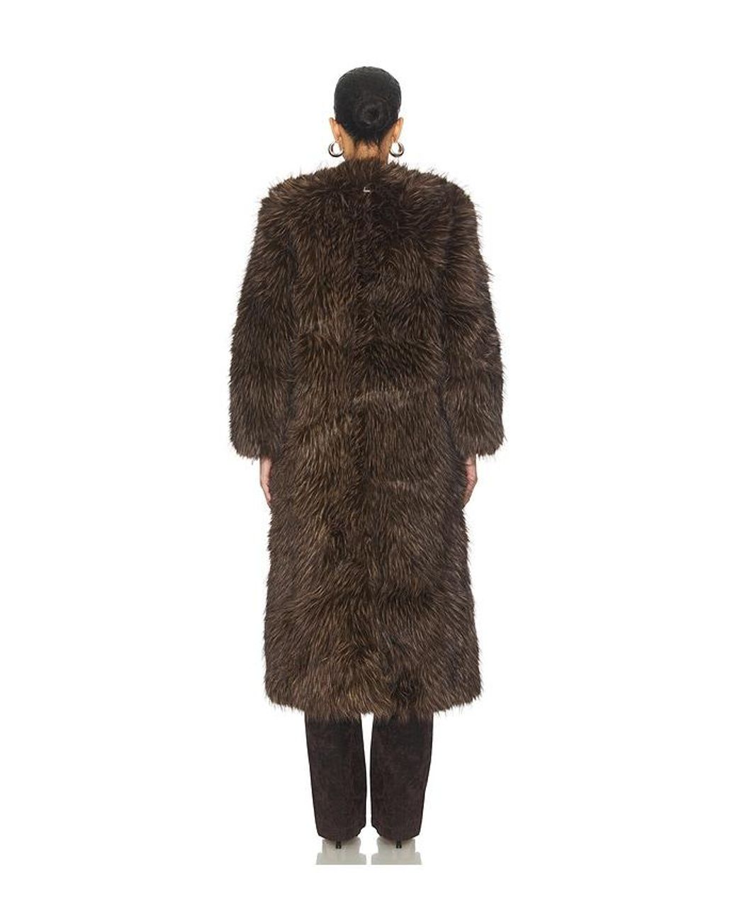 Apparis Black Nolwen Fox Maxi Coat
