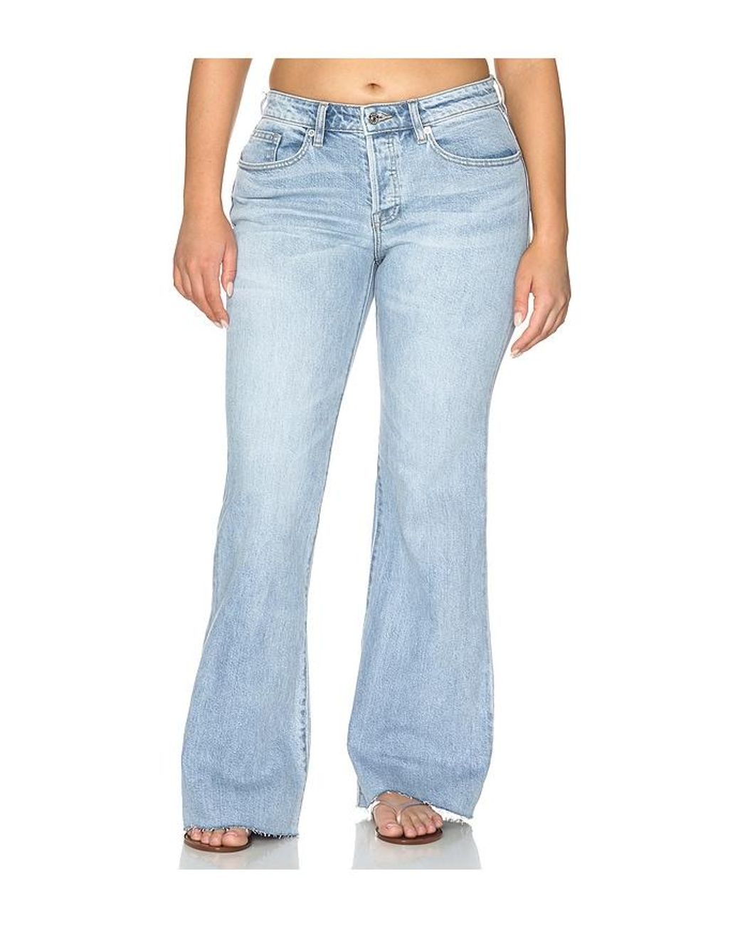 GOOD AMERICAN Blue Vintage Low Rise Relaxed Flare Jeans
