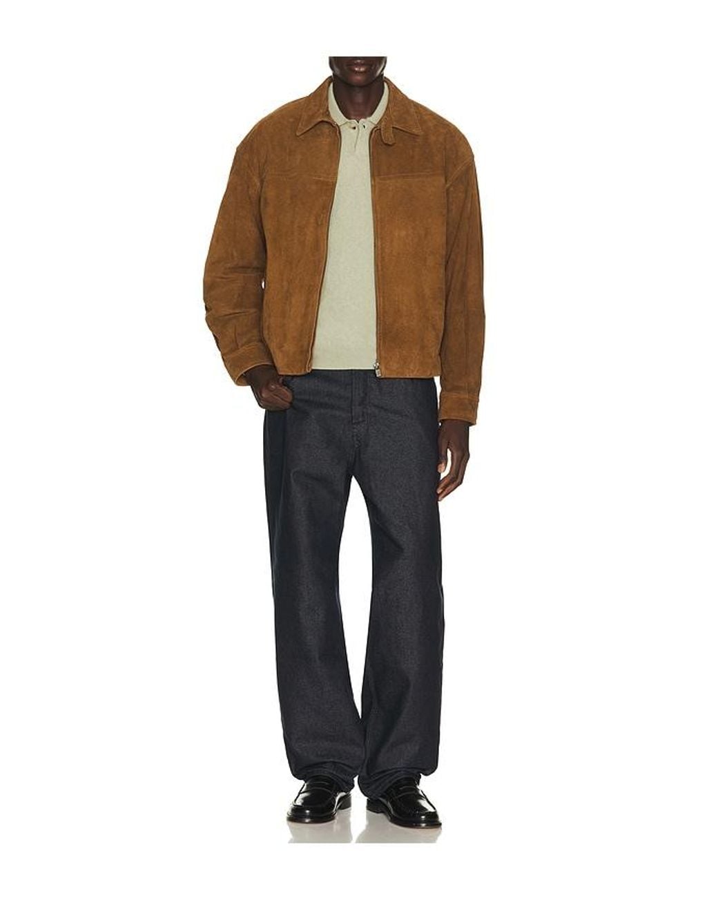 LE17SEPTEMBRE Brown Cow Suede Zip Blouson for men
