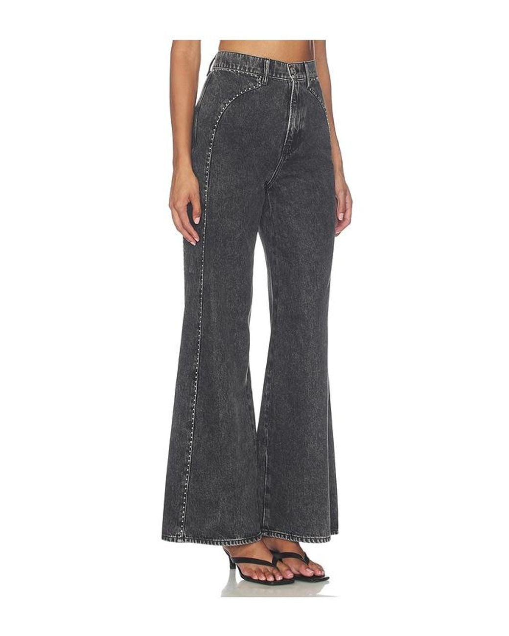 Veronica Beard Black Grant High Rise Wide Leg Jeans