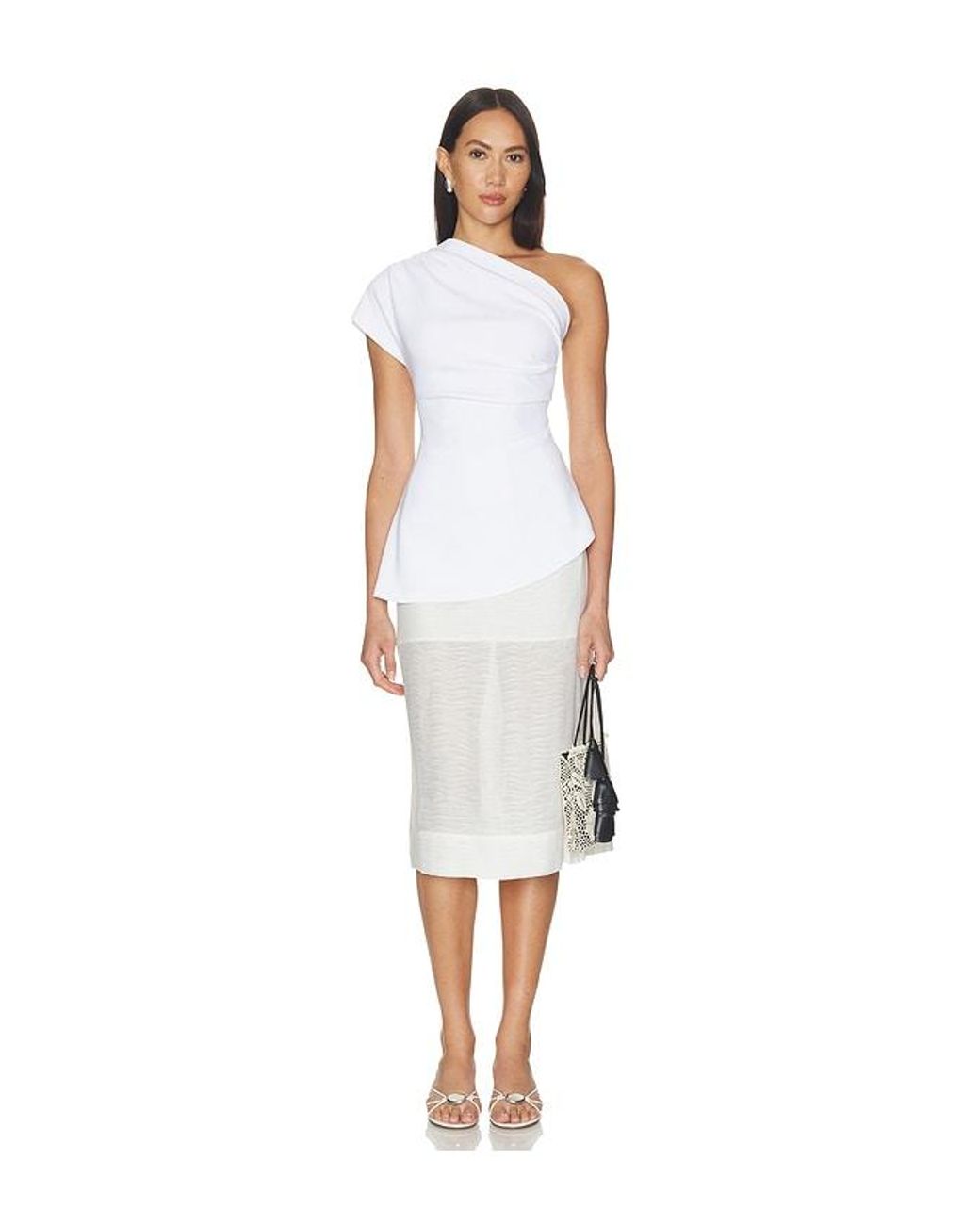 THE GARMENT White Glam Asymmetric Tee