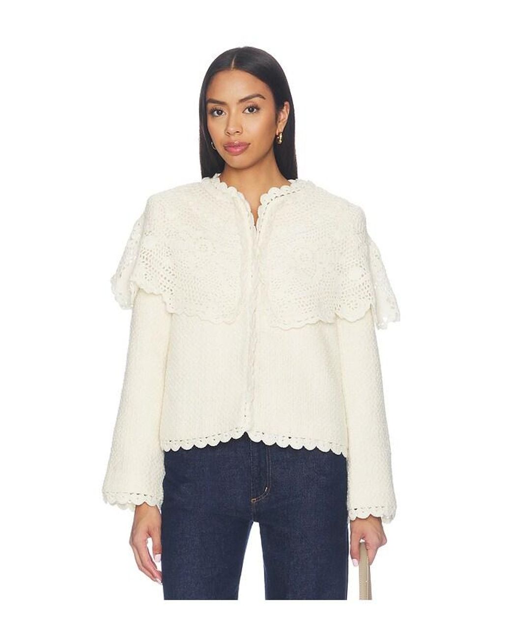 Sea Blue Wright Knit Cape Jacket