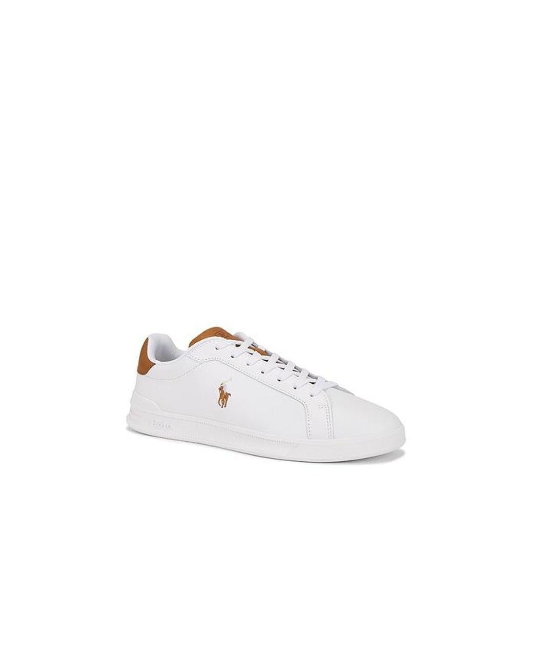 Polo Ralph Lauren White Heritage Court Ii Leather Low Top Sneaker for men