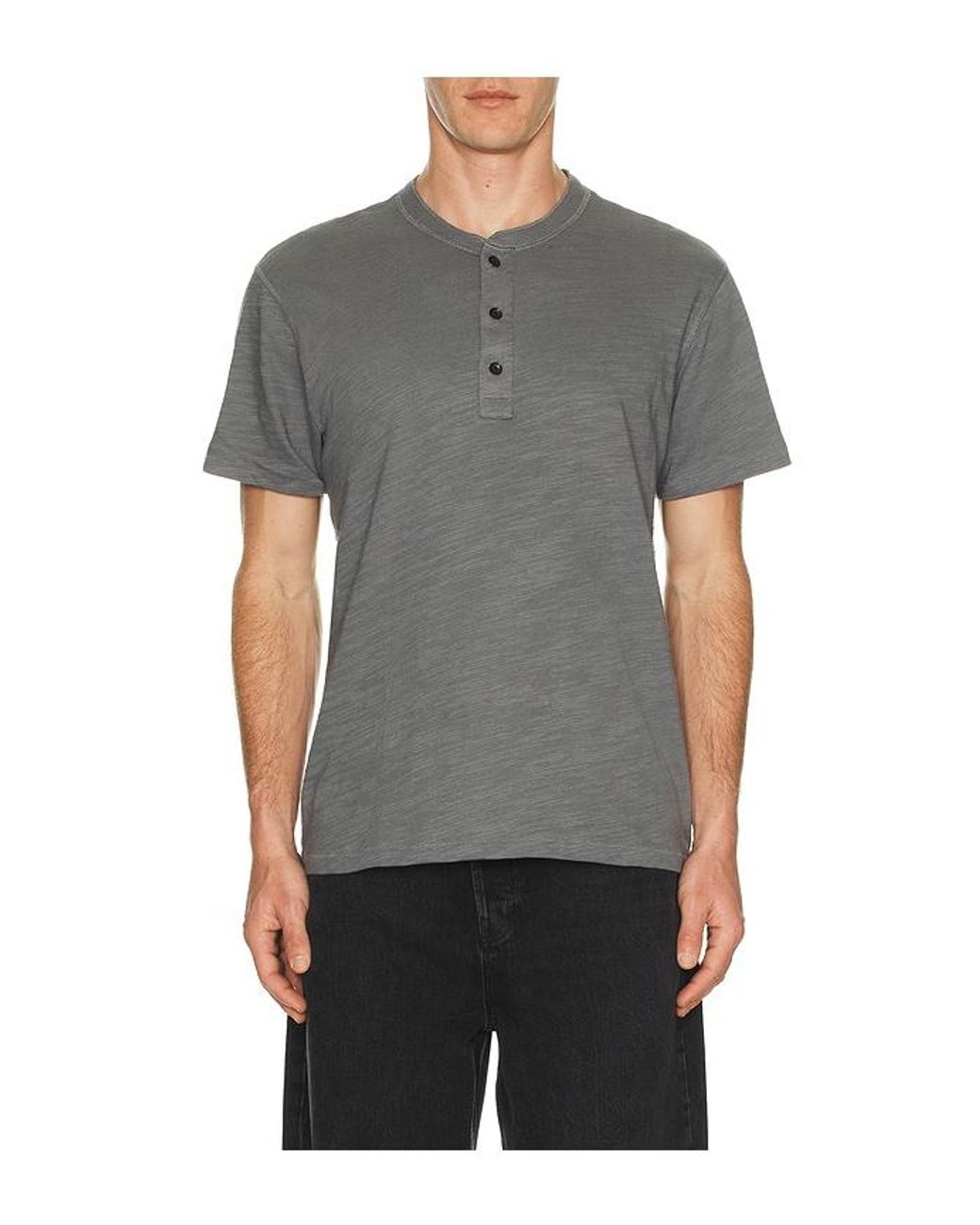 Rag & Bone Gray Classic Flame Henley for men
