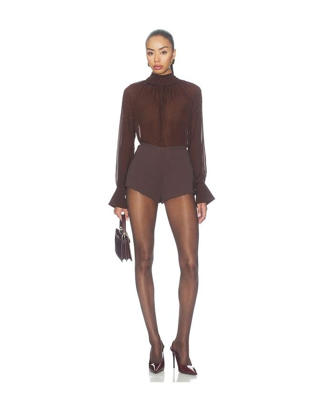 Generation Love Brown Noor Combo Crystal Blouse