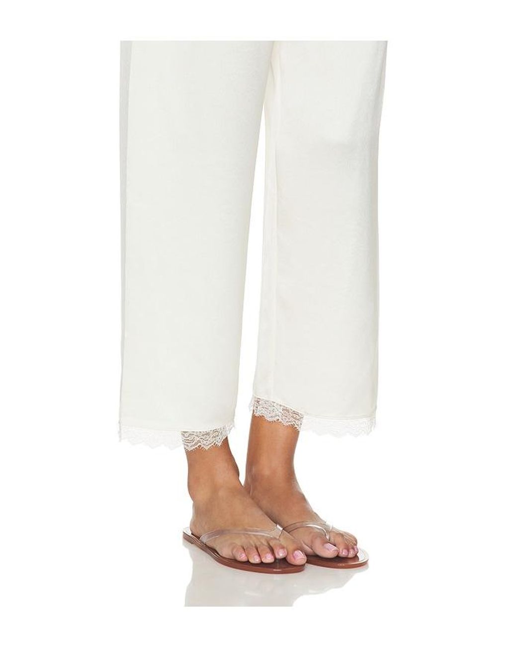 Leset White Barb Lace Crop Pant