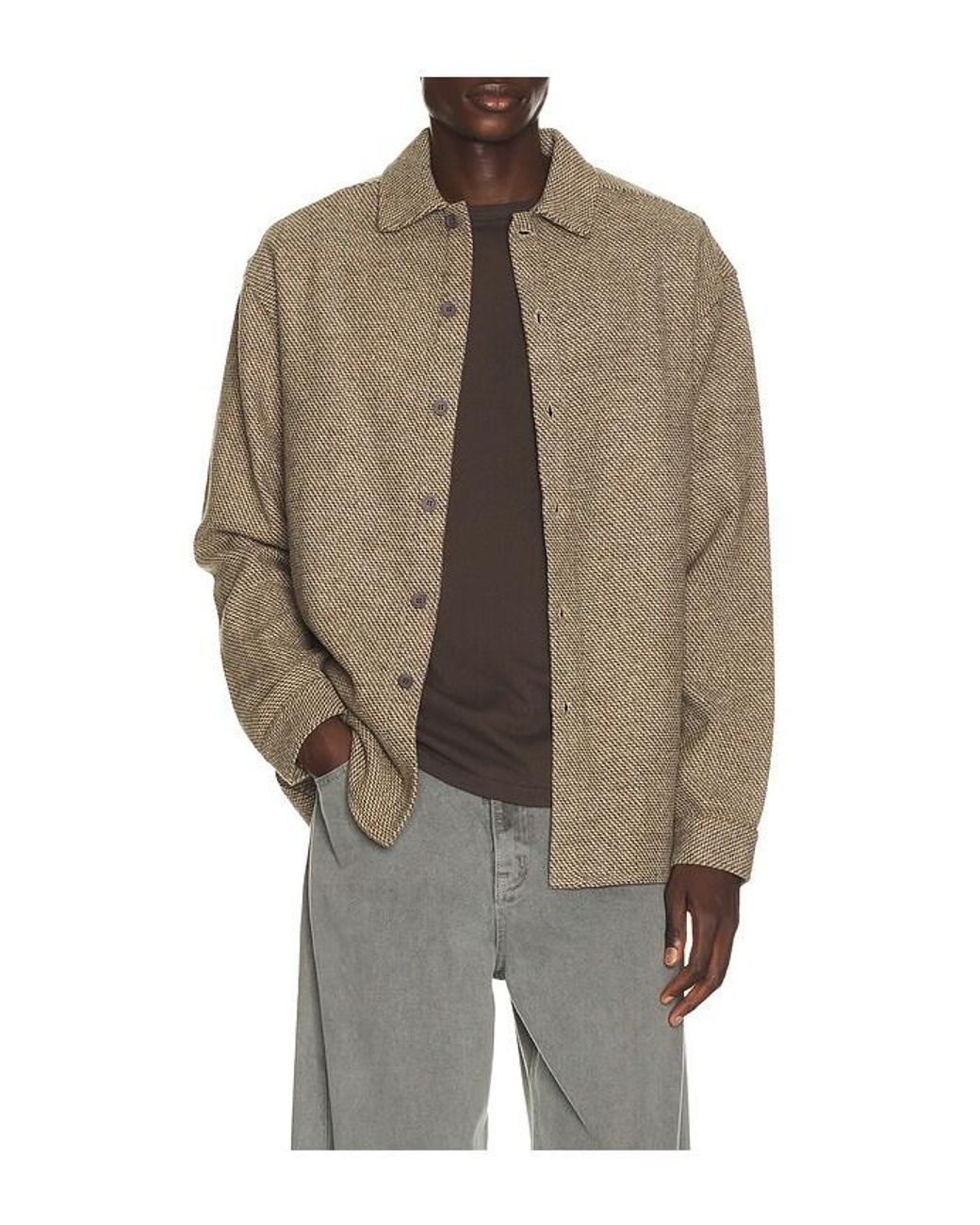 KROST Brown Eco Relaxed Chevron Shirt for men