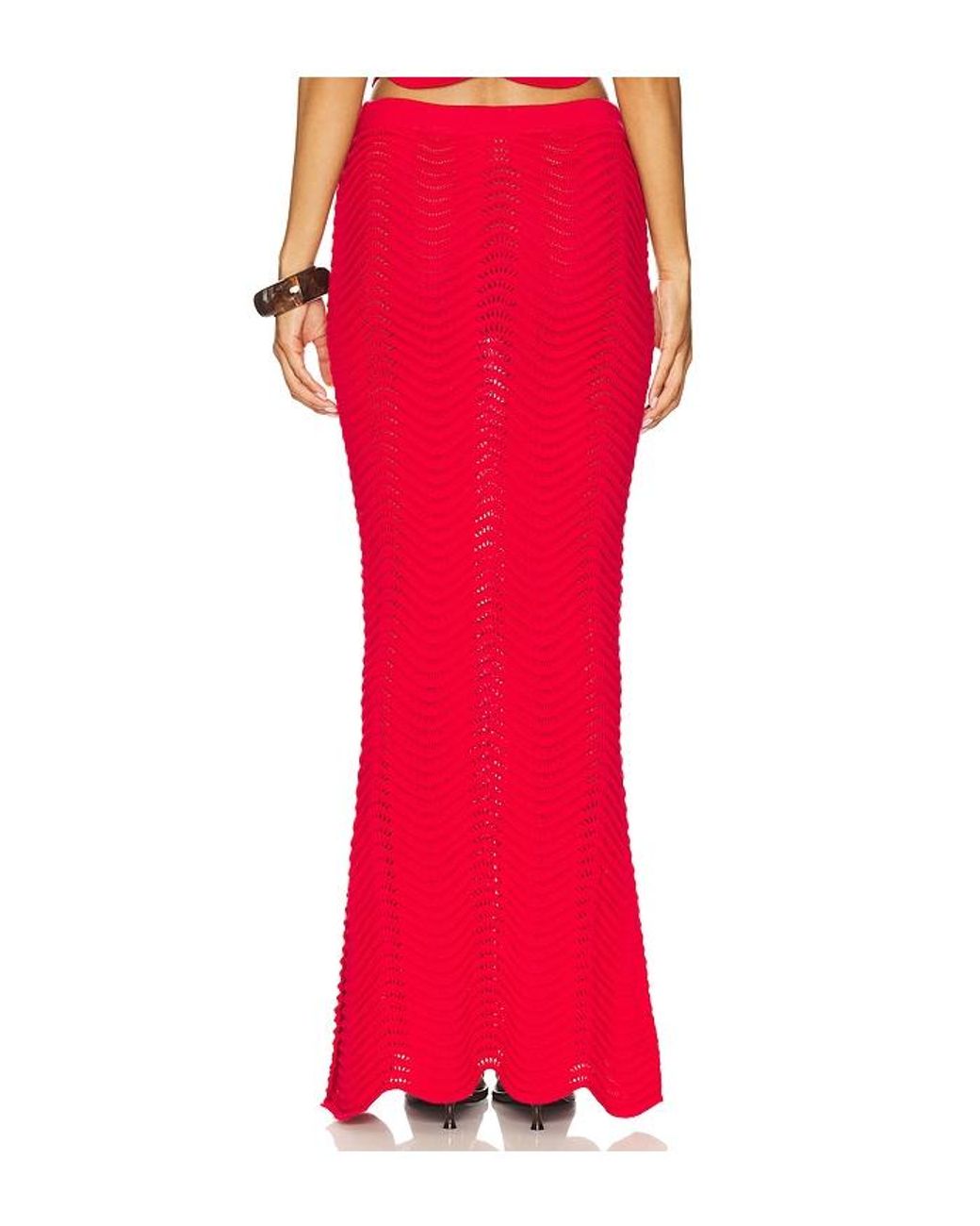 Cin Cin Red Soda Knit Maxi Skirt