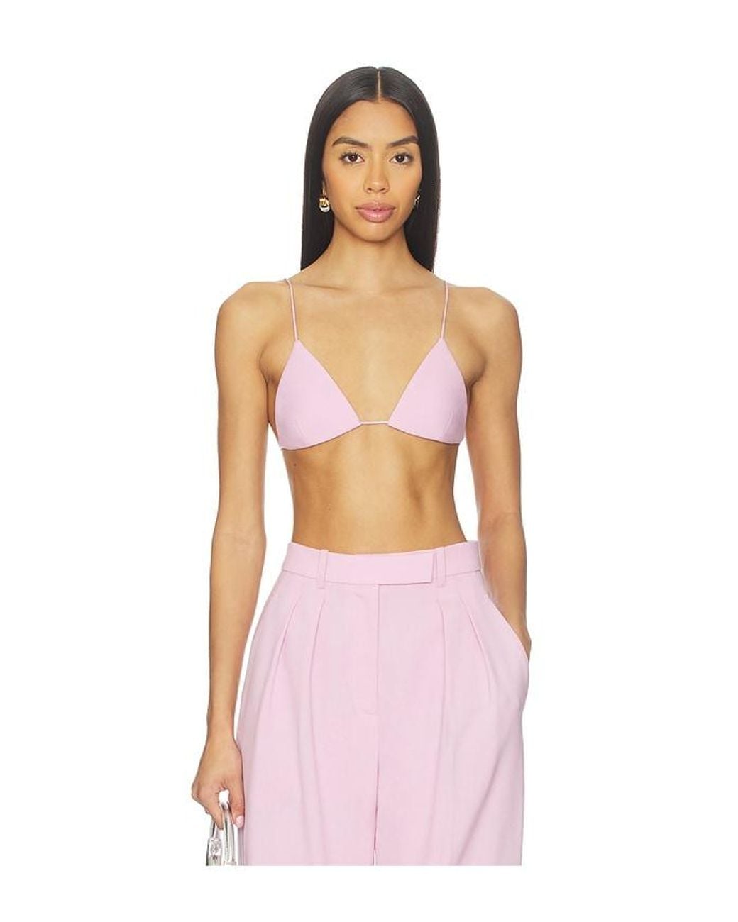 Alex Perry Pink Wool Suiting Bra Top