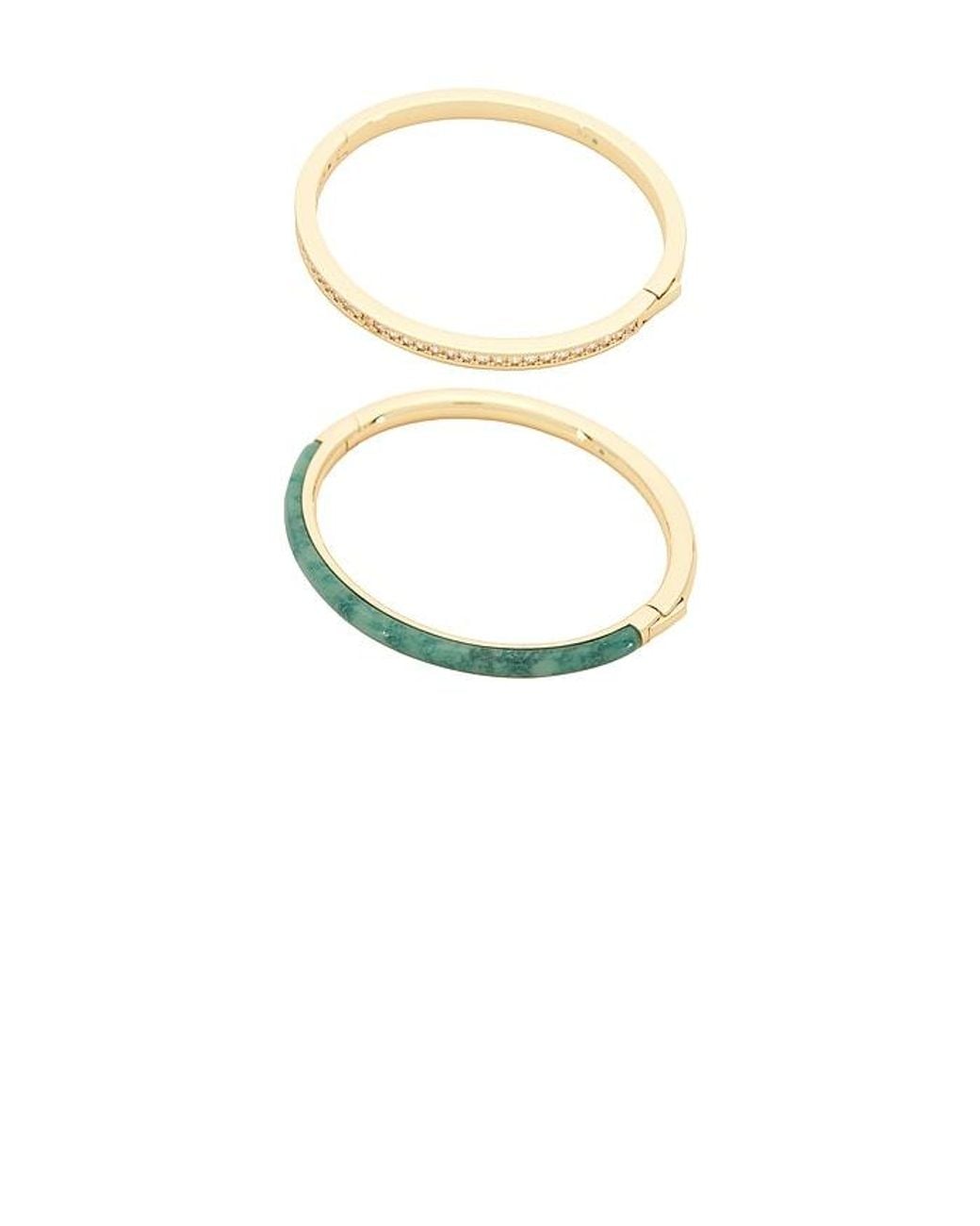 Roxanne Assoulin Multicolor Semi Stone Channel Set Hinged Cuff Set Of 2
