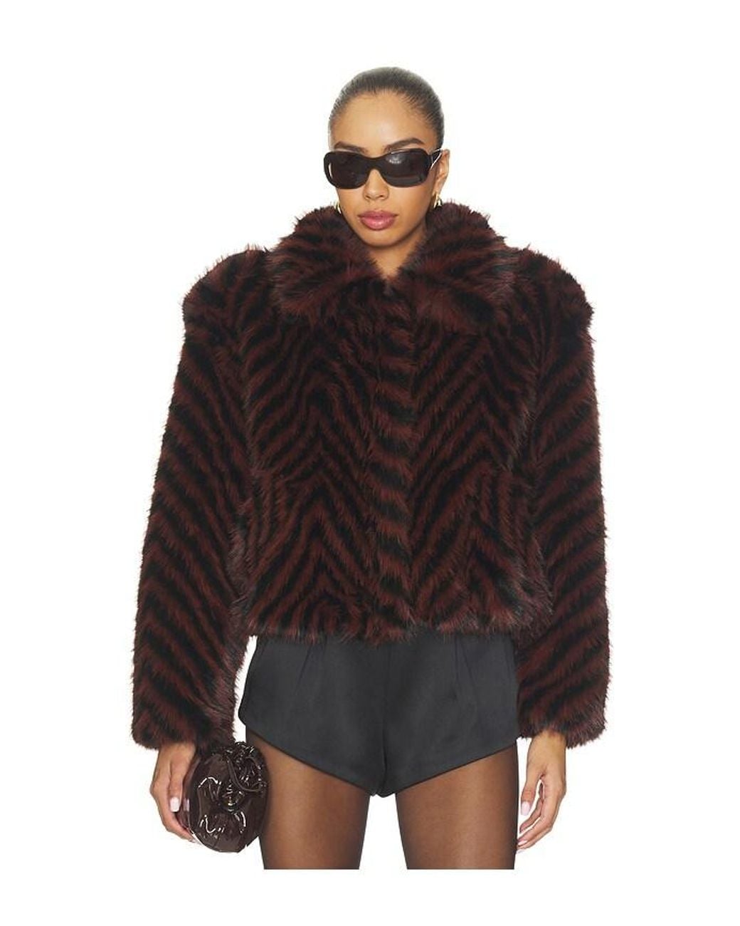 retroféte Black Segrid Faux Fur Bomber