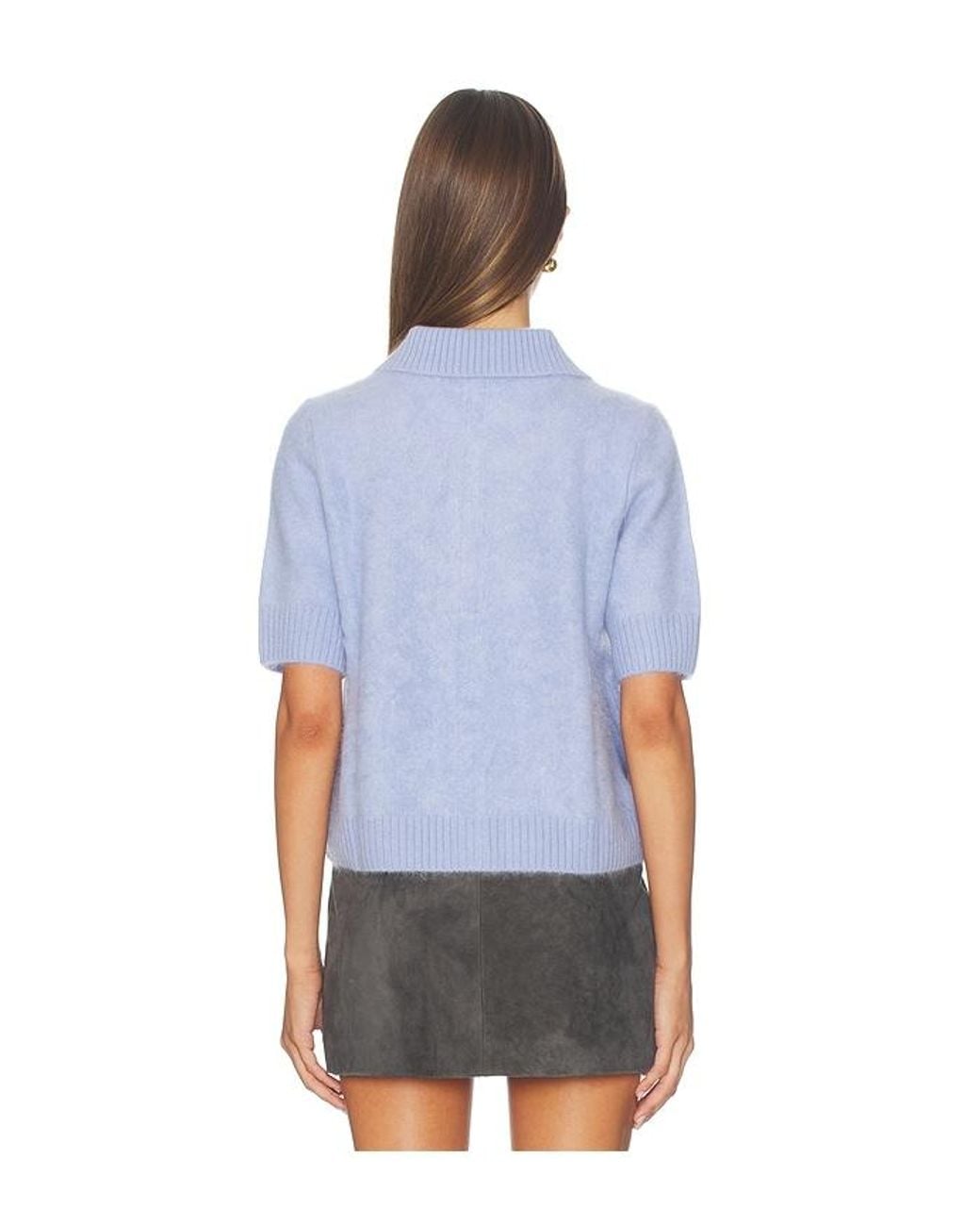 Rag & Bone Blue Jada Brushed Cashmere Shortsleeve Cardi