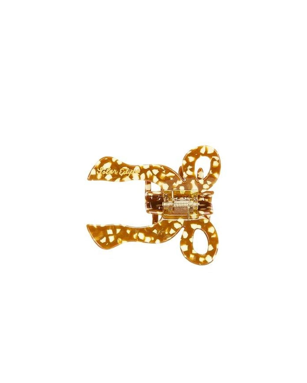 Solar Eclipse Metallic Hand-Painted Coquette Bow Claw Hair Clip