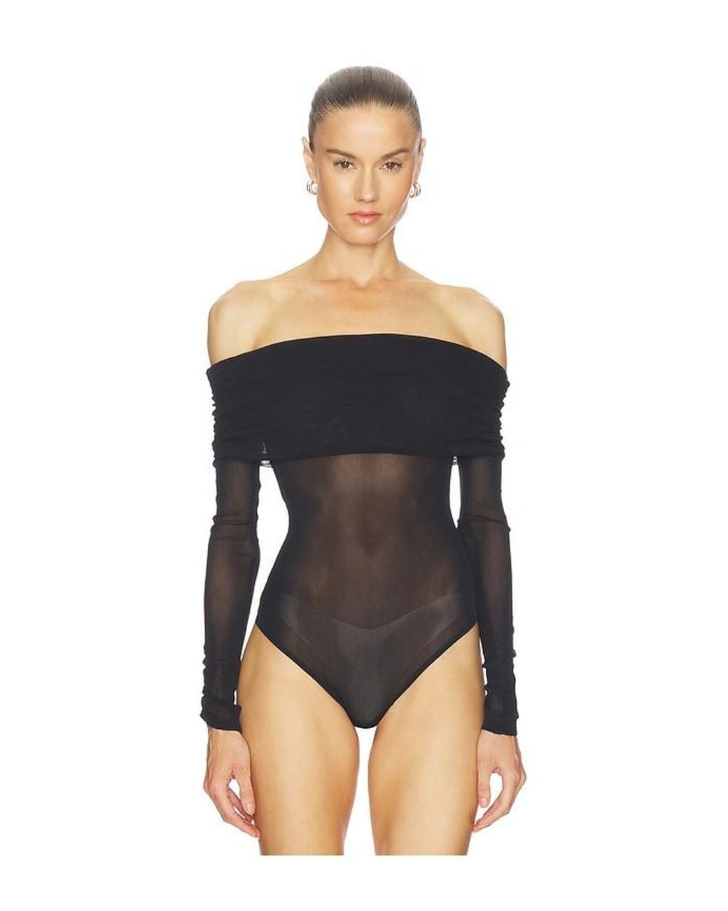 Free People Black Forget Me Not Bodysuit