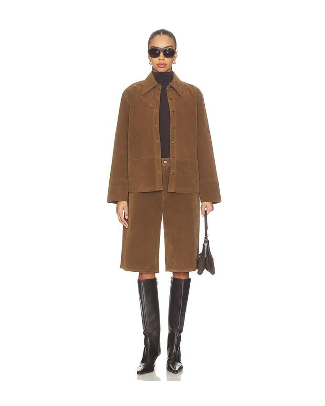 Apparis Brown Ren Sans Suede Overshirt