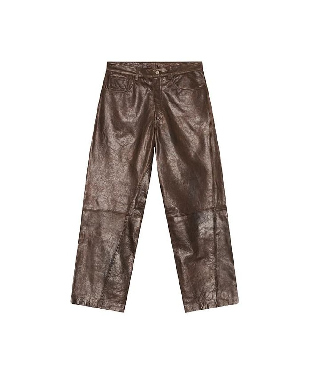 sunflower Black Wide Twist Leather Pant for men