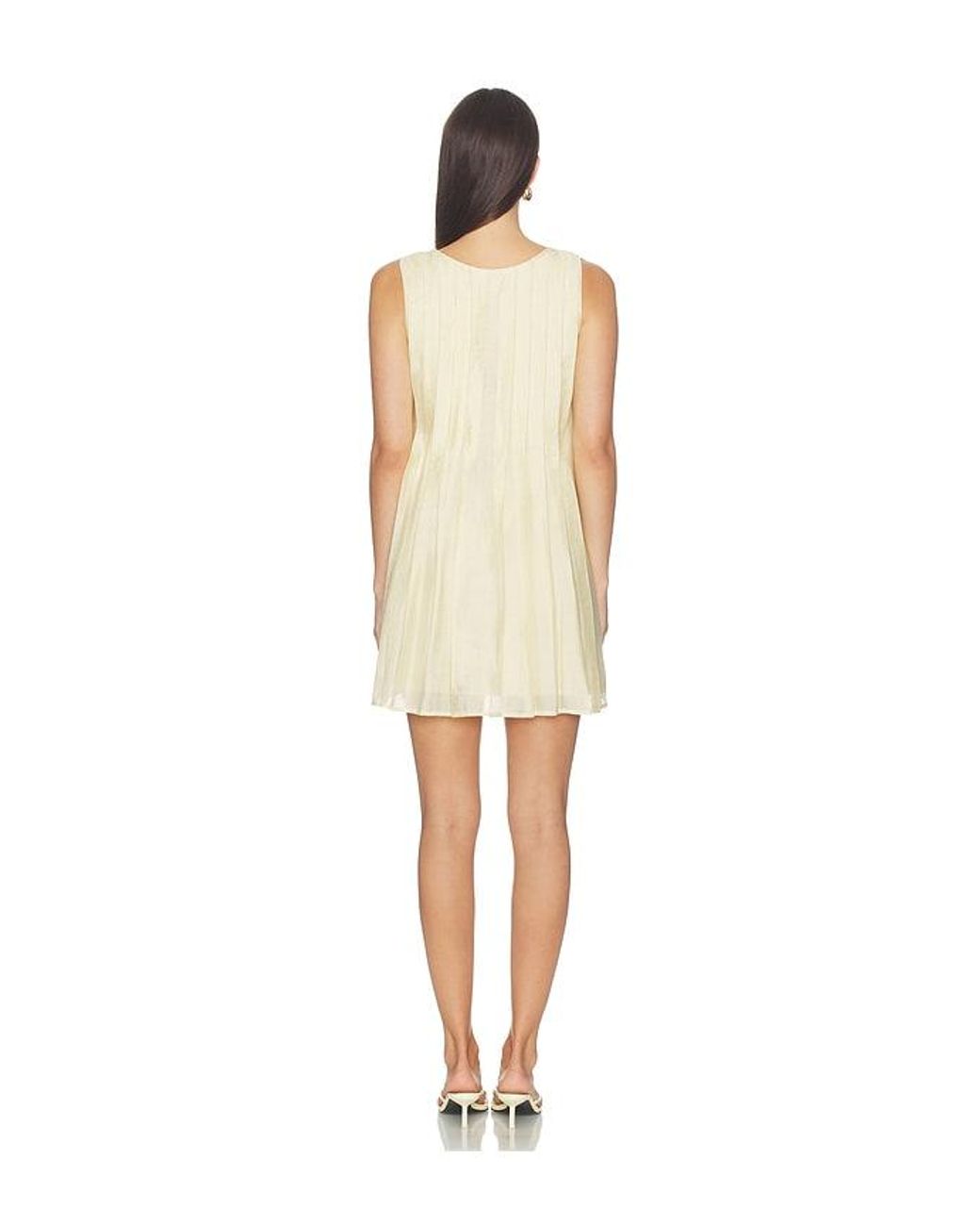 MORE TO COME Natural Maren Pleated Mini Dress
