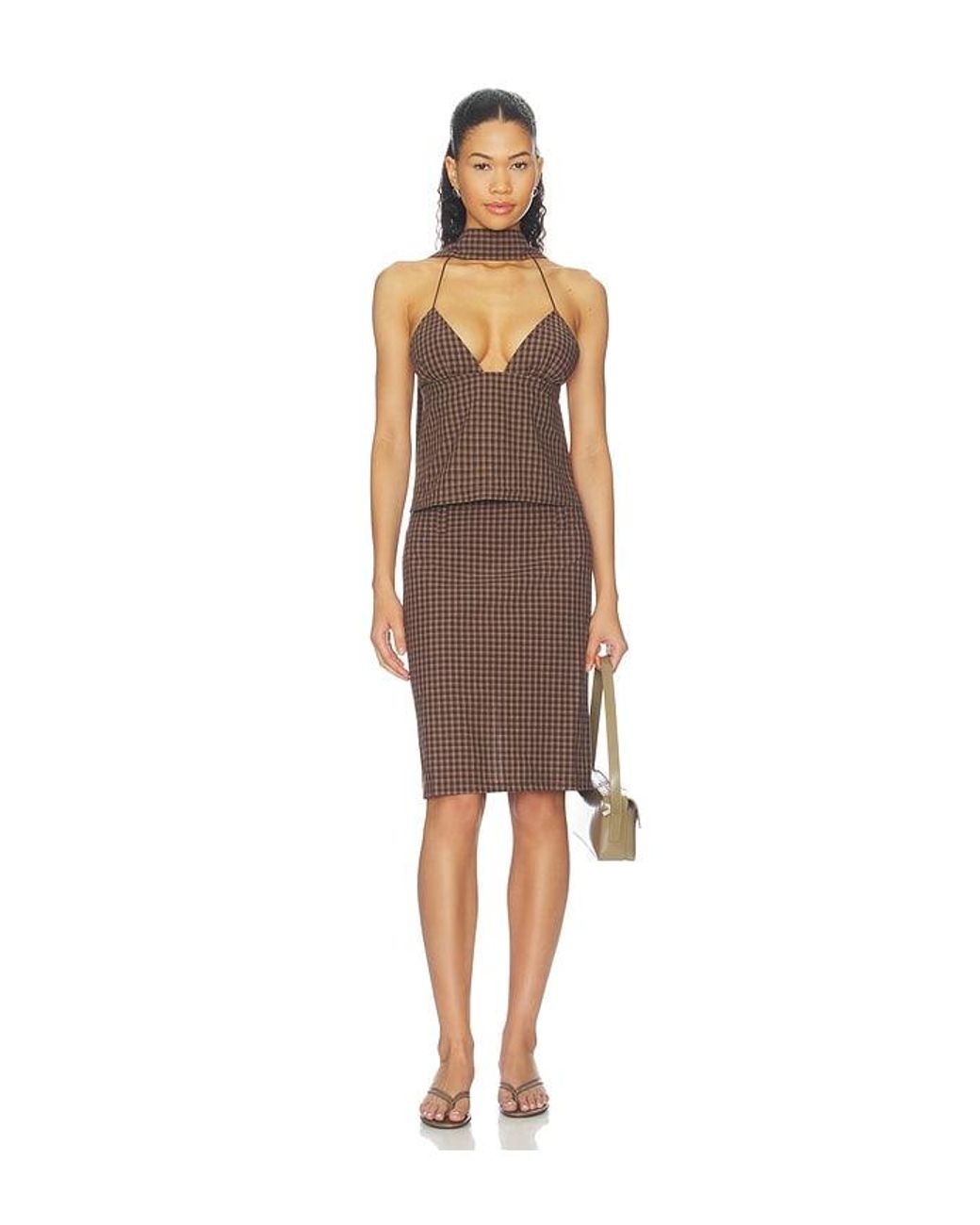Lioness Brown Play On Midi Skirt