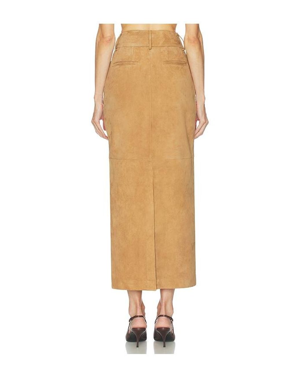 Helsa Multicolor Suede Column Skirt