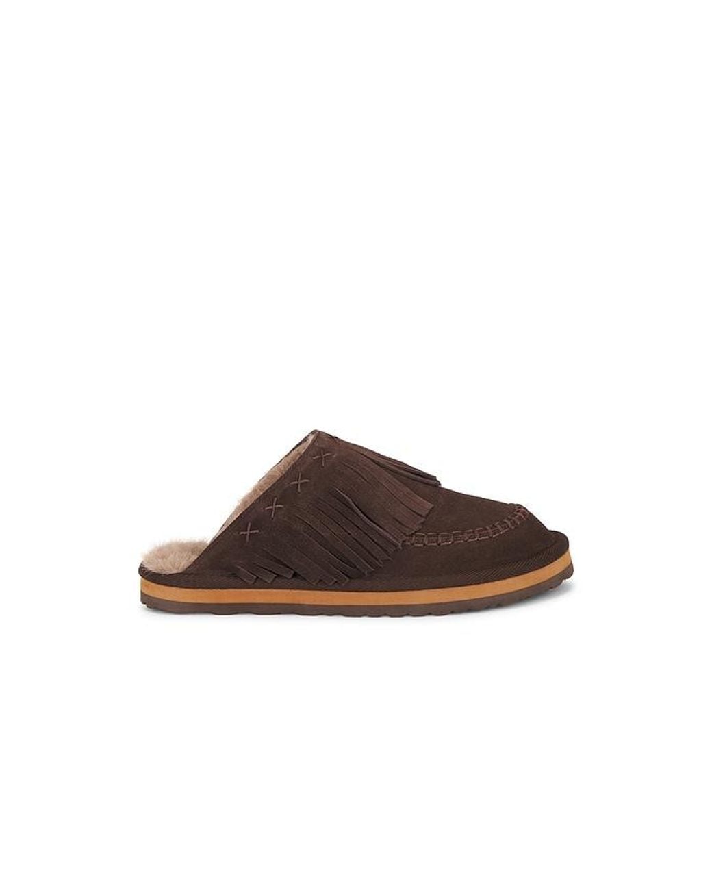 Free People Brown Fallon Fringe Mule