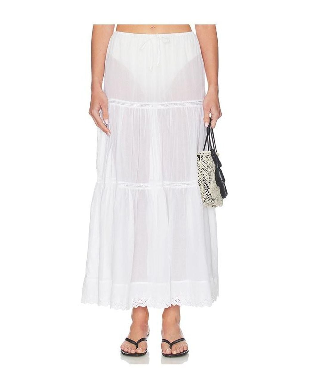 Tularosa White Topaz Midi Skirt