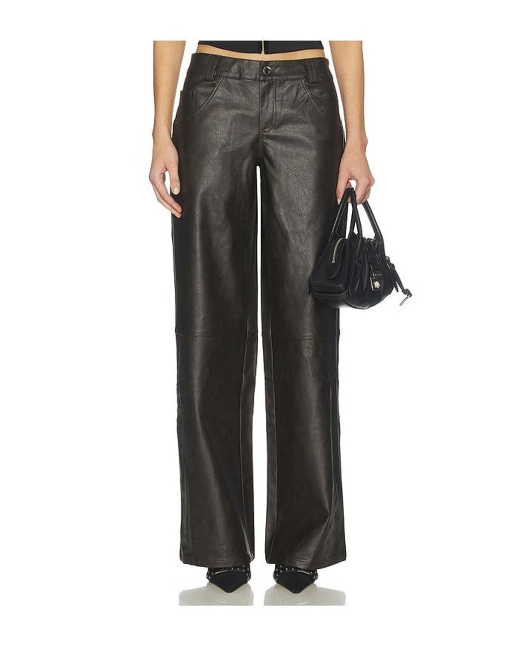 superdown Black Ana Faux Leather Pant